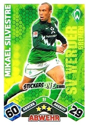 Sticker Mikael Silvesre - German Football Bundesliga 2010-2011. Match Attax - Topps