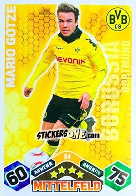 Sticker Mario Götze - German Football Bundesliga 2010-2011. Match Attax n. S4 - Topps