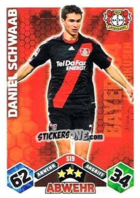 Sticker Daniel Schwaab - German Football Bundesliga 2010-2011. Match Attax - Topps