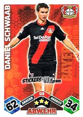 Sticker Daniel Schwaab - German Football Bundesliga 2010-2011. Match Attax n. S19 - Topps