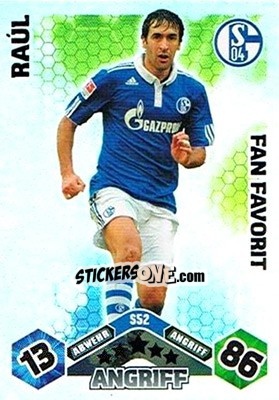 Sticker Raul González - German Football Bundesliga 2010-2011. Match Attax - Topps