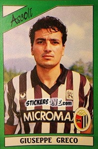 Sticker Giuseppe Greco - Calciatori 1987-1988 n. 18 - Panini