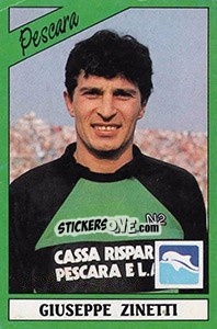Sticker Giuseppe Zinetti - Calciatori 1987-1988 - Panini