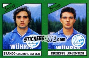 Cromo Branco Claudio I. Vaz Leal / Giuseppino Argentesi - Calciatori 1987-1988 - Panini