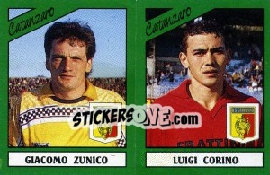 Sticker Giacomo Zunico / Luigi Corino - Calciatori 1987-1988 n. 362 - Panini