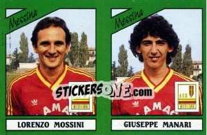 Cromo Lorenzo Mossini / Giuseppe Manari - Calciatori 1987-1988 - Panini