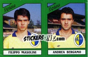 Cromo Filippo Masolini / Andrea Bergamo - Calciatori 1987-1988 - Panini