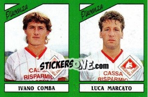 Sticker Ivano Comba / Luca Marcato - Calciatori 1987-1988 n. 444 - Panini