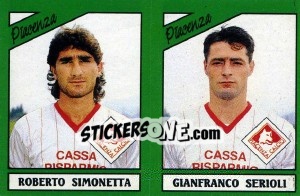 Sticker Roberto Simonetta / Gianfranco Serioli - Calciatori 1987-1988 n. 448 - Panini