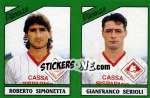 Sticker Roberto Simonetta / Gianfranco Serioli - Calciatori 1987-1988 - Panini