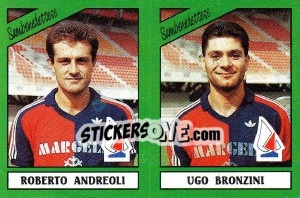 Sticker Roberto Andreoli / Ugo Bronzini - Calciatori 1987-1988 n. 454 - Panini