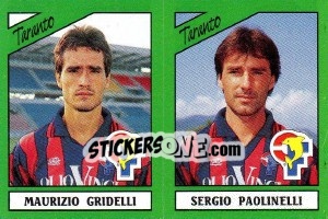 Cromo Maurizio Gridelli / Sergio Paolinelli - Calciatori 1987-1988 - Panini