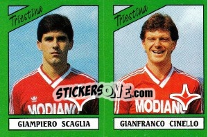 Sticker Giampiero Scaglia / Gianfranco Cinello - Calciatori 1987-1988 n. 474 - Panini