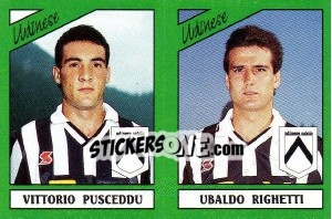 Cromo Vittorio Pusceddu / Ubaldo Righetti - Calciatori 1987-1988 - Panini