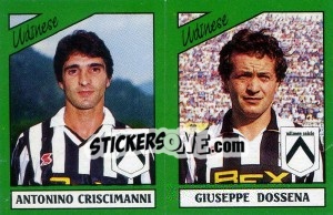 Sticker Antonino Criscimanni / Giuseppe Dossena - Calciatori 1987-1988 n. 482 - Panini