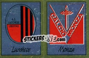 Sticker Scudetto Lucchese / Monza - Calciatori 1987-1988 n. 488 - Panini