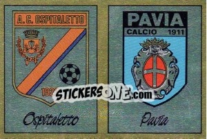 Figurina Scudetto Ospitaletto / Pavia - Calciatori 1987-1988 - Panini