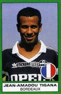 Figurina Jean-Amadou Tigana (Bordeaux) - Calciatori 1987-1988 - Panini