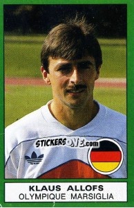 Cromo Klaus Allofs (Olympique Marsiglia) - Calciatori 1987-1988 - Panini