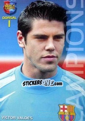 Sticker Victor Valdes - Barça Campeon 2004-2005 n. 13 - Panini