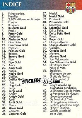 Sticker Checklist - Barça 1990-96 Dream Team n. 134 - Panini