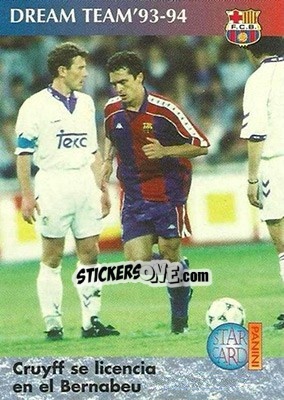 Sticker Cruyff se licencia - Barça 1990-96 Dream Team n. 100 - Panini