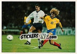 Sticker Jamie Redknapp / Valderama v Colombia - England 1996 n. 13 - Panini