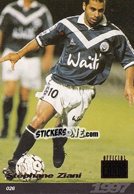 Sticker Stephane Ziani - U.N.F.P. Football Cards 1996-1997 n. 26 - Panini