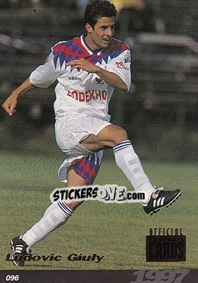 Sticker Ludovic Giuly - U.N.F.P. Football Cards 1996-1997 n. 96 - Panini
