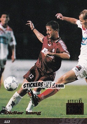 Sticker Didier Lang - U.N.F.P. Football Cards 1996-1997 n. 113 - Panini