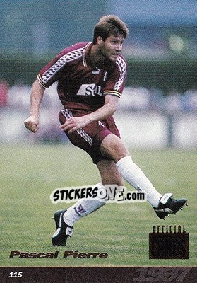 Sticker Pascal Pierre - U.N.F.P. Football Cards 1996-1997 - Panini
