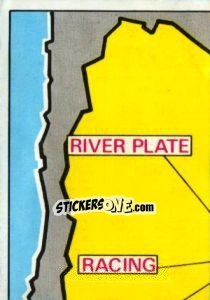 Sticker Map of Argentina - Badges football clubs - Panini