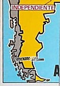 Sticker Map of Argentina - Badges football clubs - Panini