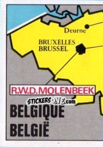 Sticker Map of Belgique - Badges football clubs - Panini