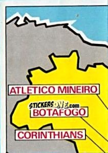 Figurina Map of Brazil - Badges football clubs - Panini