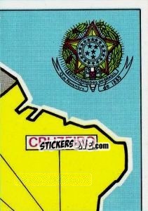 Figurina Map of Brazil - Badges football clubs - Panini