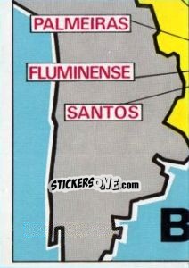 Cromo Map of Brazil - Badges football clubs - Panini