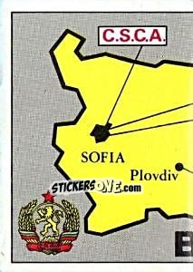 Sticker Map of Bulgaria - Badges football clubs - Panini