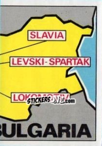 Sticker Map of Bulgaria - Badges football clubs - Panini