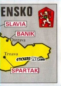 Sticker Map of Czechoslovakia - Badges football clubs n. 52 - Panini