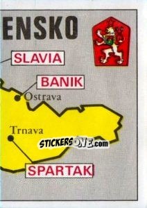 Figurina Map of Czechoslovakia - Badges football clubs - Panini