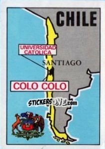 Cromo Map of Chile - Badges football clubs - Panini