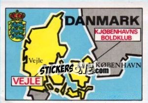 Cromo Map of Danmark - Badges football clubs - Panini