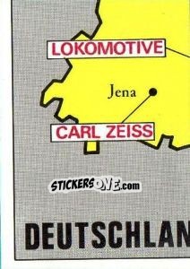 Sticker Map of Deutschland (DDR) - Badges football clubs - Panini