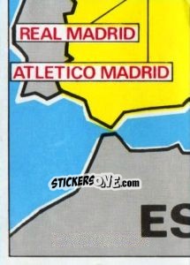 Cromo Map of Spain - Badges football clubs - Panini