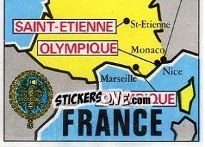 Figurina Map of France - Badges football clubs - Panini