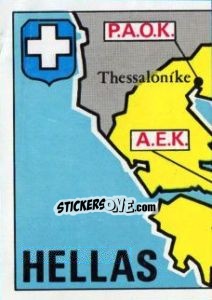 Cromo Map of Greece - Badges football clubs - Panini