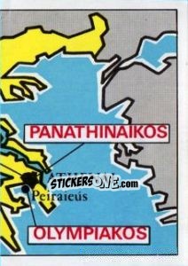 Sticker Map of Greece - Badges football clubs - Panini