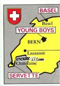 Cromo Map of Switzerland - Badges football clubs - Panini