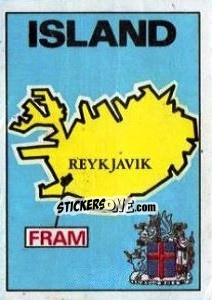 Sticker Map of Island - Badges football clubs - Panini